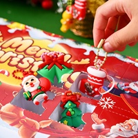 Édition anglaise Noël Boîte mystère 24 compartiments Père Noël et rennes Série de dessins animés amusants découpés à la forme Imprimé quadricolore