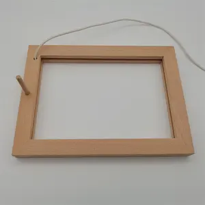クリエイティブギフト3D装飾フォトフレーム画像木製ベースアクリルナイトライト発光絵画Ledデスクランプ