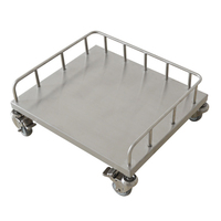 Chariot de manutention logistique HTS-LJ20 Turtle Cart en acier inoxydable 304, petit chariot à plateforme avec protection de seau de transfert, marque HTS personnalisée
