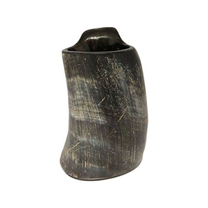Buy Obsidian Horn Tumbler | Handcrafted Natural Buffalo Horn Drinking <b>Cup</b> with Rustic Artisan Finished Obsidian Horn Tumbler - Product Image 1