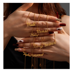 שרשרת תליון מותאם אישית 14k 18K מצופה זהב מכתב שרשרת אופנה ראשונית נירוסטה עבור נשים מתנה - Product Image 1