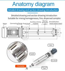 Equipo de mezcla automática de <span class=keywords><strong>laboratorio</strong></span> IKEME, crema de pintura de alimentos homogénea de alto cizallamiento, champú cosmético, mezclador homogeneizador emulsionante líquido - Product Image 5
