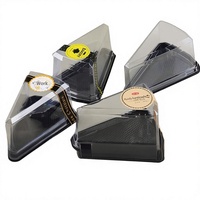 Boîte à gâteau triangulaire pour mousse, emballage transparent en PET de 6 et 8 pouces, à coins coupés, pour pâtisserie occidentale