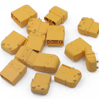 Amass de alta corriente 4,5mm conector de Banana chapado en oro XT90PW Horizontal 90 grados, placa de circuito PCB