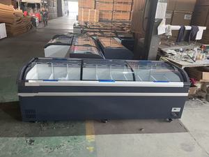 Congélateur vitrine incurvé pour supermarché, avec dessus en verre, pour glace - Product Image 3