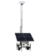 Kleiner Einachsiger Solar-Überwachungsanhänger Mobiler Faltbarer Überwachungsanhänger für den Außenbereich IP65 Wasserdichter Drahtloser NVR