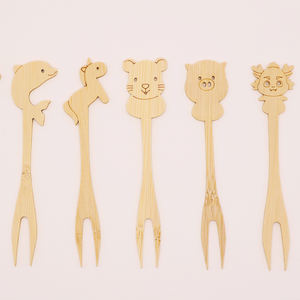 Palillos de Bambú Desechables Ecológicos 100% para Frutas, Brochetas de Bambú para Postres de Fiesta, Grado Alimenticio <span class=keywords><strong>12</strong></span>, Diseño de Dibujos Animados para Niños - Product Image 6