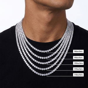Catena Hip Hop Moissanite in Argento Sterling 925 VVS, Stile Tennis Ice Out, <span class=keywords><strong>Collana</strong></span> con Diamanti Moissanite per <span class=keywords><strong>Uomo</strong></span> e Donna, Disponibile nel Magazzino USA - Product Image 6
