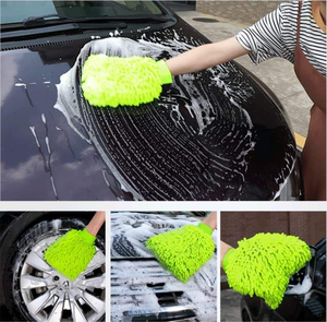 Gant de lavage de voiture en polyester à mousse rapide et riche, anti-rayures, en chenille, avec application de cire, écologique, pour le nettoyage de la carrosserie - Product Image 6