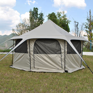 Tiendas de campaña <span class=keywords><strong>Campana</strong></span> Tienda, Tienda de yurta familiar con toldo Porche Refugio al aire libre <span class=keywords><strong>para</strong></span> 4 personas con sala de pantalla Gran capacidad, impermeable - Product Image 6