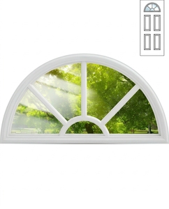 22 vitres demi-lune de 10 pouces à double vitrage avec grilles entre les vitres ; adaptées aux portes d'entrée extérieures. - Product Image 1