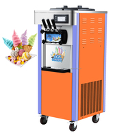 Grote Capaciteit Commerciële Ijs Machine Volautomatisch Fruit 3 Smaken Staande Nieuwe Softijs Machine Voor Restaurants