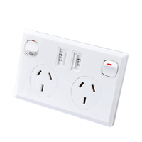 Prise murale USB double standard australienne avec interrupteur à 2 gangs, adaptateur de prise au plomb, alimentation de charge pour téléphone portable, prise 10A 118mm * 72mm