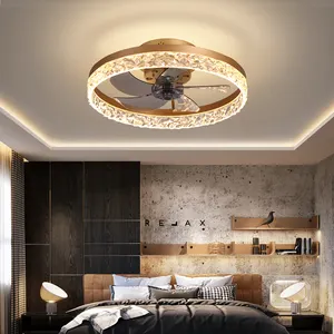 Morden Style Ce Approved Led Light Modern New Dimmable Bedroom Crystal Ceiling Fan