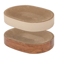 Grattoir à chat en carton ondulé anti-peluches, rond, ovale, 3-en-1, lit et grattoir pour chats d'intérieur, mobilier pour animaux de compagnie OEM