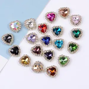 Factory Supplier Luxury Alloy Nail Charms Rhinestones Heart Drop Big Nail Crystals Diamonds For Nail Jewels Decoration