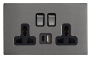 double 1 gang MF socket iwth usb/type-c