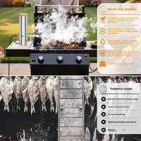 Fumoir Électrique en Acier Inoxydable Personnalisé avec Dispositif de Fumage et Charbon de Bois Artisanal pour Saucisses, Bacon et Barbecues