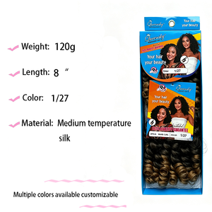 Extensiones de Cabello Sintético Personalizadas, Paquetes Rizados de Seda de Temperatura Media de 8 Pulgadas y 120g, Caja de 1/27, Venta al por Mayor Directa de Fábrica, Gran Demanda en Europa y África - Product Image 2