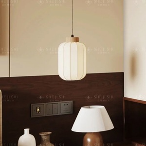 Lampe suspendue cylindrique blanche E27 LED, éclairage de chambre à coucher respectueux des yeux - Product Image 5