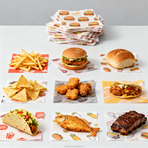 Wholesale Custom Logo Printed PE Coated Waterproof Parchment <b>Paper</b> Sheets for Bread Sushi Hamburger - Product Image 1