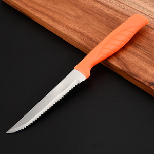Coltello occidentale in acciaio inossidabile con manico in plastica seghettata per bistecca agnello tagliare pane stoviglie <span class=keywords><strong>coltelli</strong></span> da cucina - Product Image 4