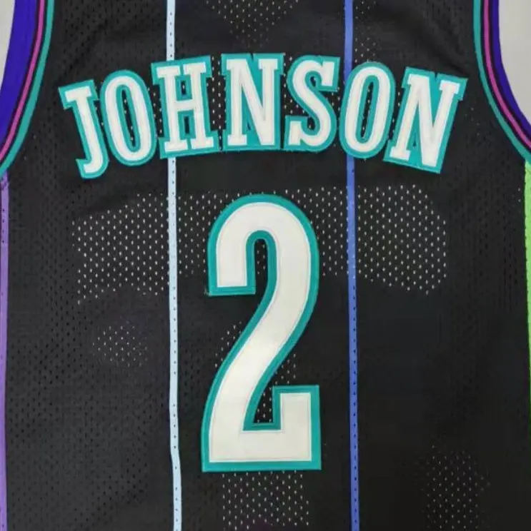 Larry Johnson Black 1992-93 Best Quality Stitched Basketball Jersey