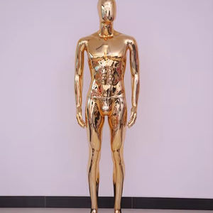 Maniquí cromado electrochapado de plástico dorado y plateado brillante, muñeca para adultos, maniquíes femeninos de cuerpo completo, maniquíes dorados para hombres y mujeres - Product Image 5