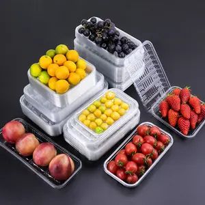 Bandeja de plástico para frutas congeladas, bandejas de comida para llevar, bandeja de plástico para envasado de alimentos formada al vacío desechable