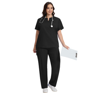 Tenues médicales pour femmes, grandes tailles, infirmières et médecins, vêtements de laboratoire hospitalier, col en V, uniforme médical personnalisable avec logo. - Product Image 4