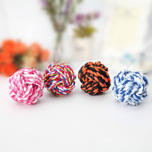 Groothandel Klassieke Eco-vriendelijke Hondenspeelgoed op Maat Duurzame Touwbal Speelgoed Bijtbestendig Dubbele Knoop Nylon Katoen Molaar - Product Image 2