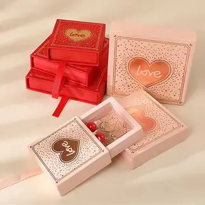 Scatola regalo di nozze rosa pieghevole con Logo personalizzato di alta qualità