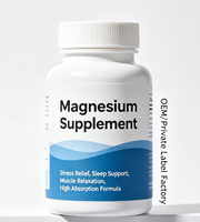 Complément de Magnésium + Ashwagandha pour le Soulagement du Stress, le Soutien au Sommeil et la Relaxation Musculaire – Formule à Absorption Élevée, Qualité Alimentaire, OEM/Privé