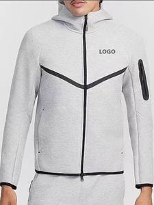 جاكيت رجالي خارجي غير رسمي بغطاء رأس معطف للخريف رائج التصميم مع ياقة قائمة سحاب إغلاق للبيع بالجملة - Product Image 3