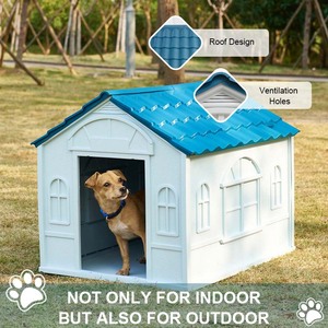Nueva Casa para Perros de Plástico PP, Caseta Exterior Impermeable, Resistente a los Rayos UV, Aislada, con Ventilación, Sólida, para Perros Pequeños - Product Image 3