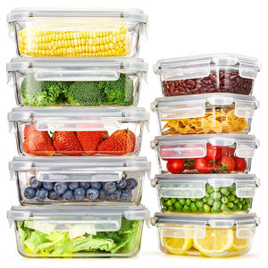 Boîte à lunch écologique en verre borosilicate de haute qualité, sans BPA, compatible micro-ondes, hermétique, passe au lave-vaisselle, ventilable, pour le bureau - Product Image 1