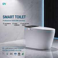 DaYan Toilette intelligente pour hôtel avec commande vocale, couvercle à ouverture automatique, affichage numérique, télécommande, siège chauffant et buse autonettoyante