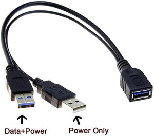 3.0 USB ตัวเมียเป็น USB คู่ตัวผู้สายเคเบิลต่อพ่วงข้อมูล Y สำหรับ2.5 "ฮาร์ดดิสก์บนมือถือสีดำ - Product Image 6