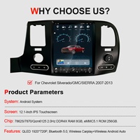 Radio para Auto con Pantalla Tesla de 12.1 Pulgadas y Sistema Android para Chevrolet Silverado/GMC Sierra 2007-2013, Unidad Principal Multimedia con Carplay y GPS