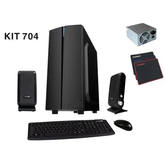 SATE(KIT 704) Fabrik Großhandel billig 5 in 1 ATX Mittel turm Büro PC-Fall Computer Combo Kit Barebone Tastatur und Maus-Set