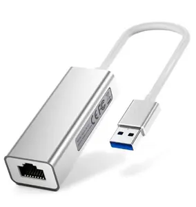 อะแดปเตอร์เครือข่ายแบบมีสาย USB เป็นกิกะบิตอีเธอร์เน็ตอะแดปเตอร์ USB 3.0ไปยัง Rj45กิกะบิตอะแดปเตอร์อีเธอร์เน็ตสำหรับคอมพิวเตอร์พีซี