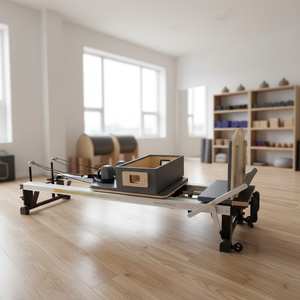 Équipement de fitness universel Maliqiu personnalisable en usine, Reformer en aluminium noir durable pour Pilates à domicile et en studio - Product Image 4