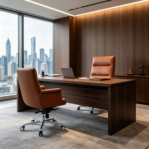 Chaise de bureau de direction ergonomique en cuir PU moderne pour le travail - Product Image 3