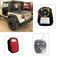 Feux de stop, de clignotants, de recul, de freinage, de délimitation et de marquage à 16 LED rouges/blancs compatibles avec Jeep YJ JK CJ, camion à benne basculante, sentier