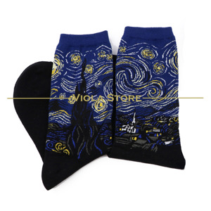 ถุงเท้าผ้าคอตตอนของผู้ชาย,ถุงเท้าลายการ์ตูนตลกๆใส่สบายออกแบบสร้างสรรค์รูปหนอนสับปะรดคลื่นดวงดาวยามค่ำคืนสำหรับฤดูใบไม้ผลิฤดูใบไม้ร่วง - Product Image 2