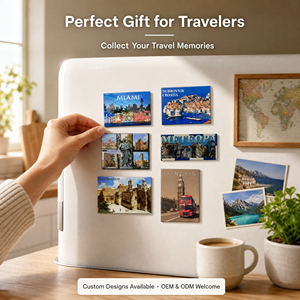 Aimants en fer blanc souvenirs touristiques, cadeaux personnalisés, aimants de réfrigérateur en métal avec photos, à bas prix, provenant du monde entier - Product Image 3