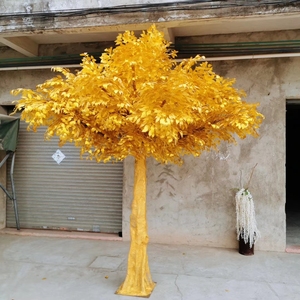 Su misura autunno piante dorate fiore di <span class=keywords><strong>ciliegio</strong></span> grandi alberi di Banyan albero artificiale grande per interni alberghi all'aperto centri commerciali - Product Image 1
