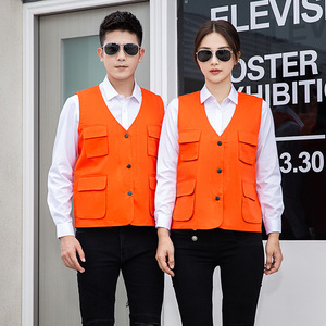 Gilet de travail multi-poches en polyester à simple boutonnage avec logo personnalisé pour la protection des photographes - Product Image 4