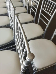 Sedia Chiavari in Acciaio Argentato di Lusso, Sedie <span class=keywords><strong>Tifany</strong></span> Impilabili in Metallo per Matrimoni, Eventi, Hotel, Banchetti, Noleggio Arredamento - Product Image 2