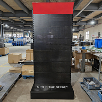 Étagère en rack pour quincaillerie personnalisée, étagère de rangement d'outils, support de présentation des outils de présentation de panneaux perforés sur pied en métal
